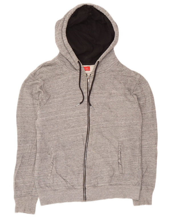 Maglione con cappuccio e zip Zara da uomo, grande, in cotone chiazzato grigio