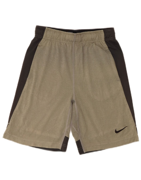 Pantaloncini sportivi Nike da ragazzo Dri Fit 10-11 anni color block medio kaki