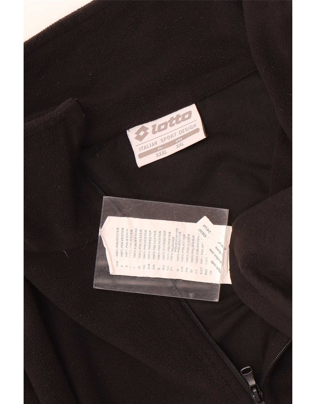 Maglione in pile da uomo con collo con zip Lotto 2XL poliestere nero