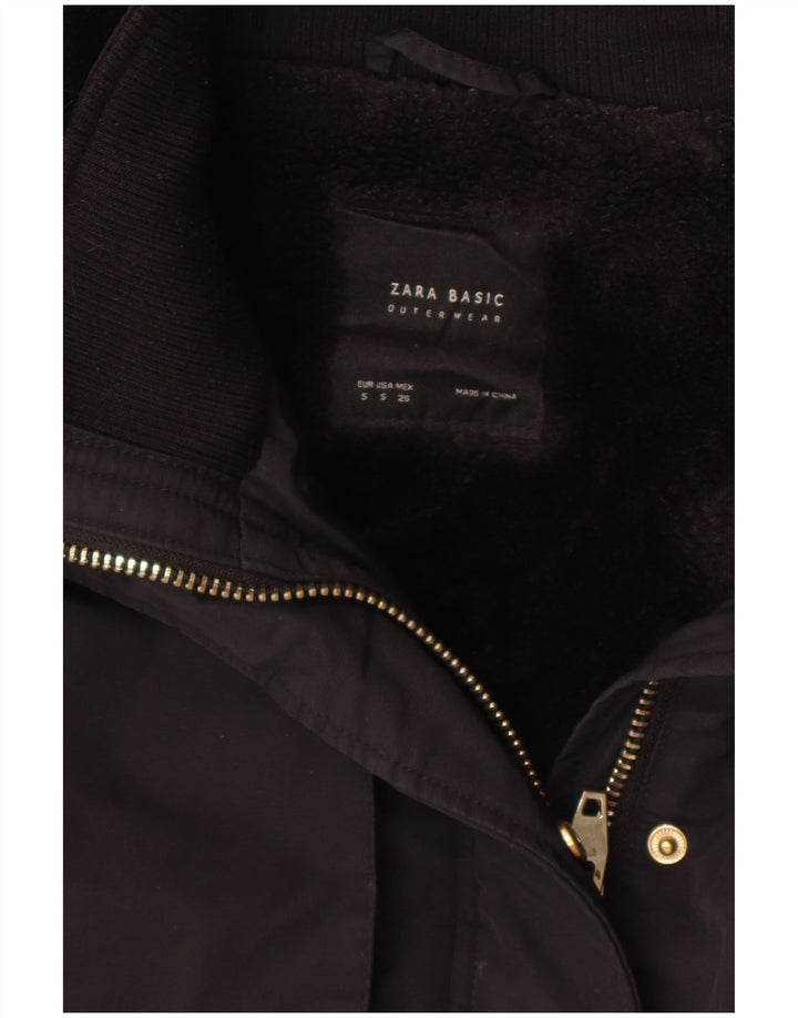 Giacca Parka con cappuccio da donna Zara UK 10 piccola nera
