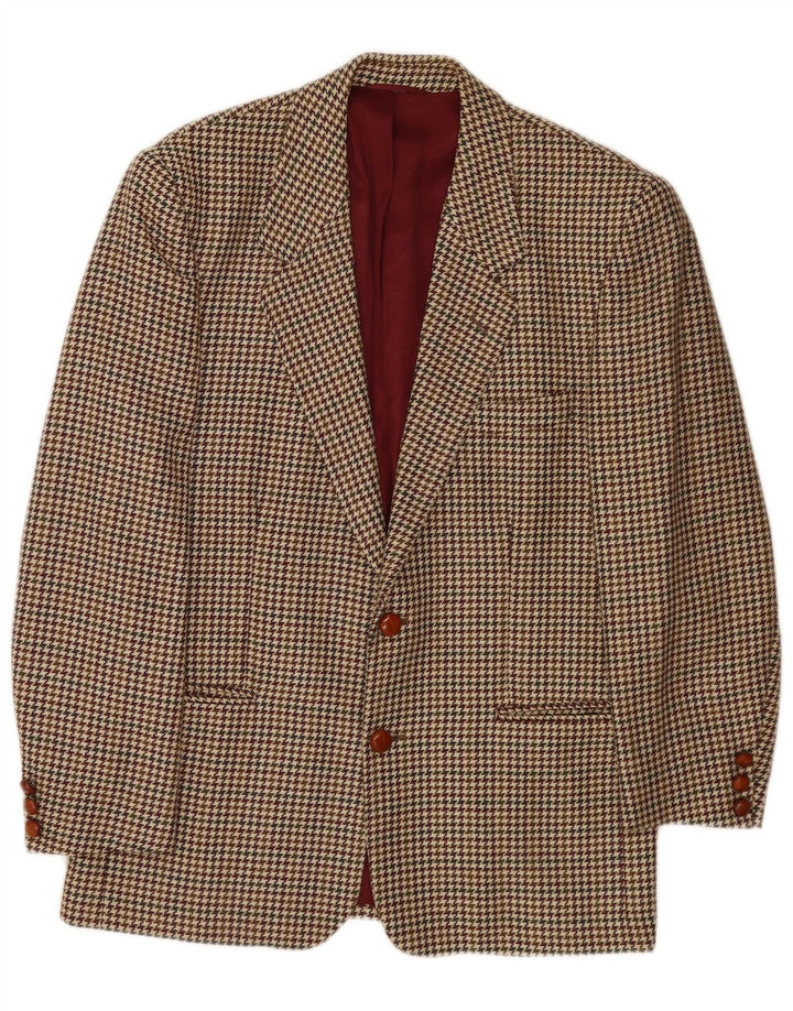 Giacca blazer da uomo a 2 bottoni Stefanel IT 48 acetato pied de poule marrone medio