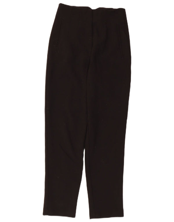 Pantaloni da abito affusolati a vita alta da donna Zara XS W24 L26 poliestere nero