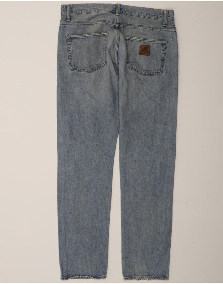 Jeans dritti invecchiati da uomo Carhartt W34 L34 cotone blu