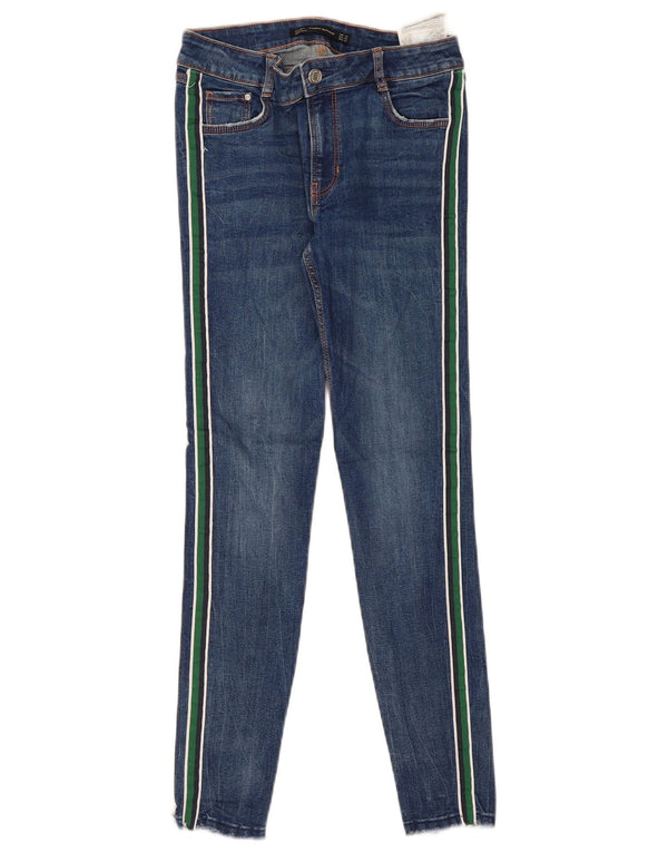 Jeans skinny da donna Zara EU 38 Small W28 L27 Cotone a righe blu