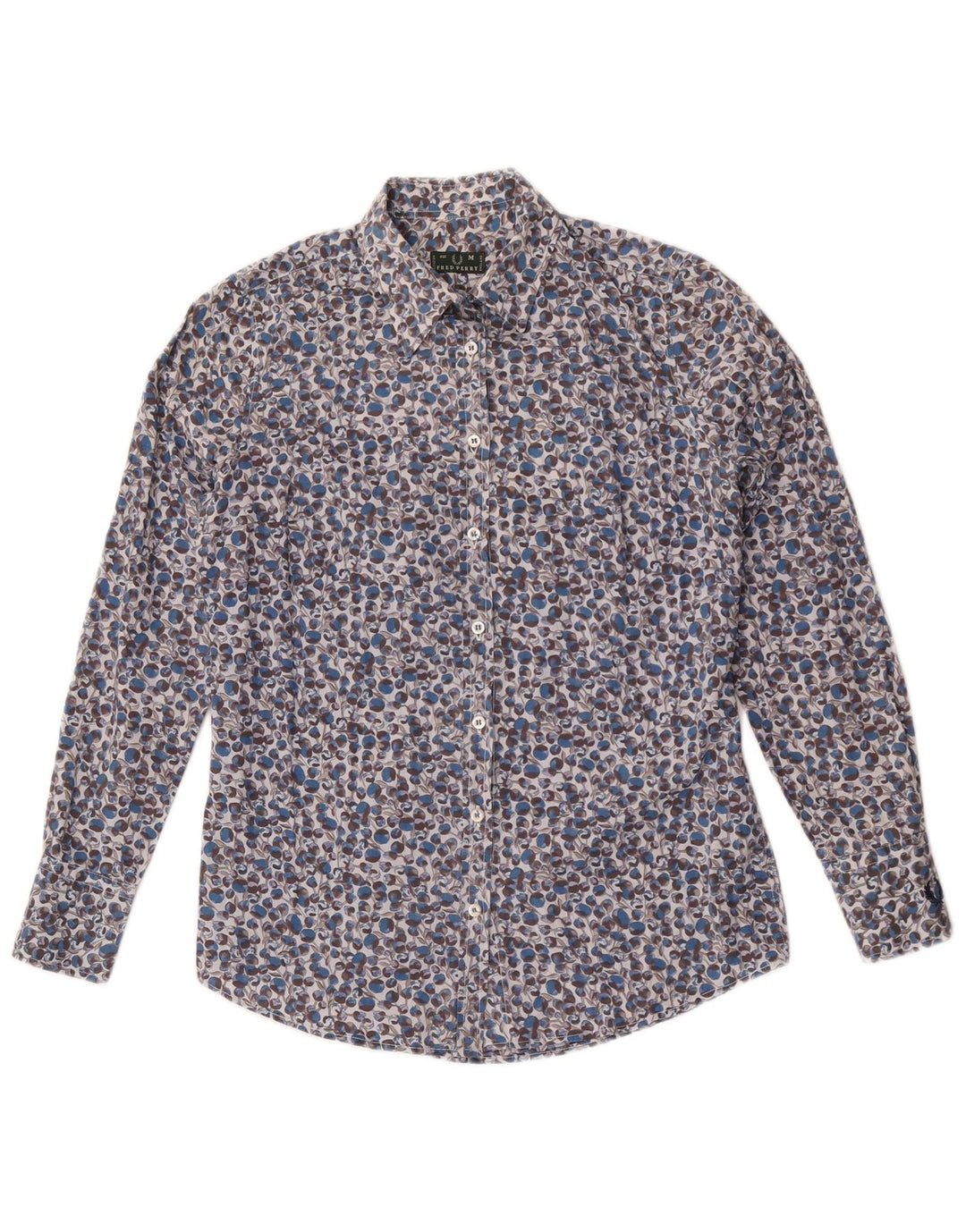 Camicia da donna Fred Perry UK 14 Cotone floreale blu medio