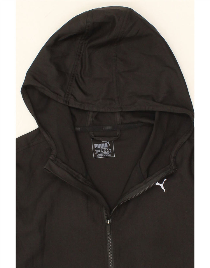PUMA Womens Zip Hoodie Sweater UK 8 Small Black Vintage Puma and Second-Hand Puma from Messina Hembry 