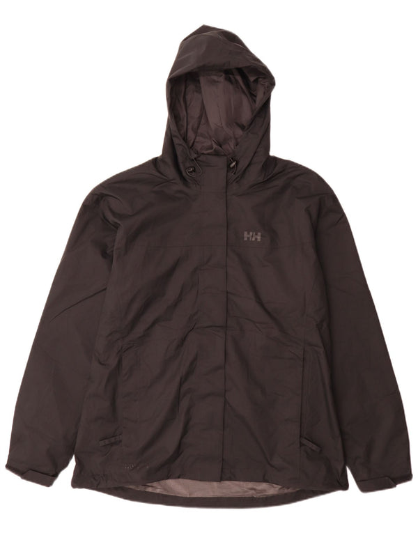 Giacca antipioggia con cappuccio da donna Helly Hansen UK 18 XL poliestere nero