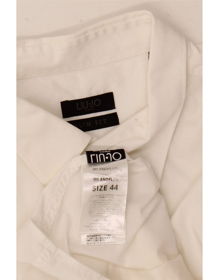 Camicia Liu Jo Uomo Slim Fit Taglia 44 XL Cotone Bianco