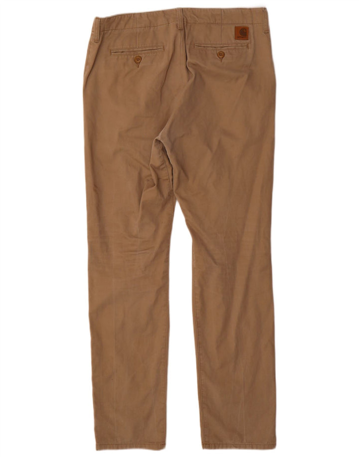 Pantaloni chino slim da uomo CARHARTT W34 L32 in cotone beige