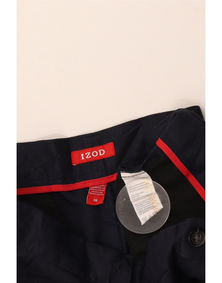 Pantaloncini chino da uomo Izod W36 Large blu navy in poliestere