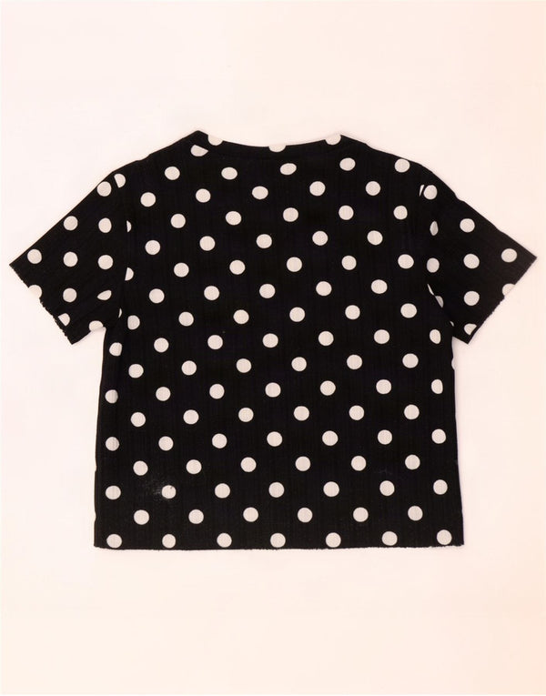 T-shirt corta da donna Zara UK 14 a pois neri grandi