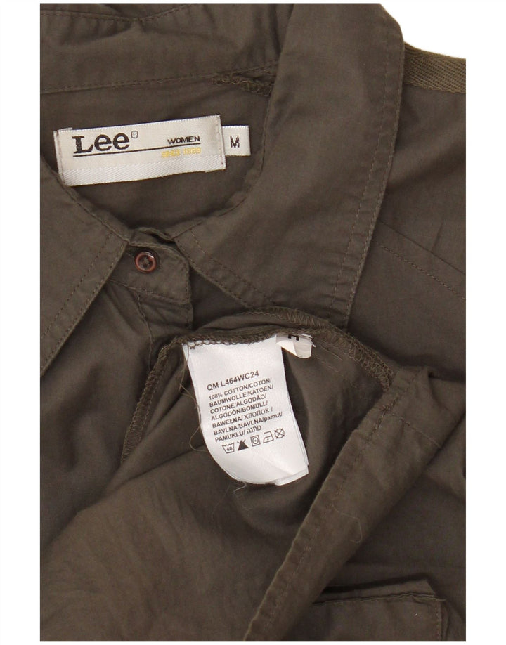 Abito a trapezio cargo da donna Lee UK 14 cotone kaki medio