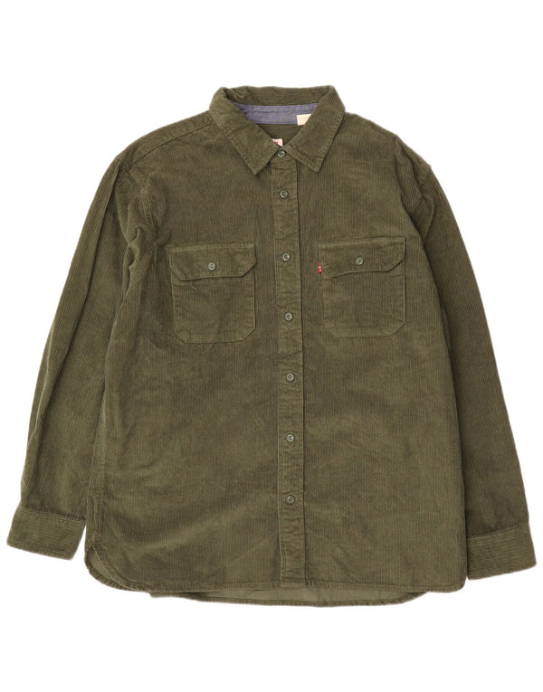 Levi's Camicia da uomo rilassata in velluto a coste grande in cotone verde