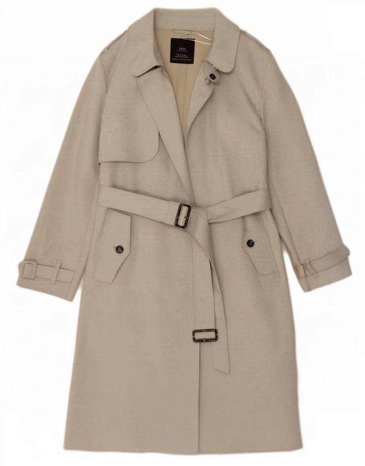 Trench da donna Zara UK 10 piccolo poliestere grigio