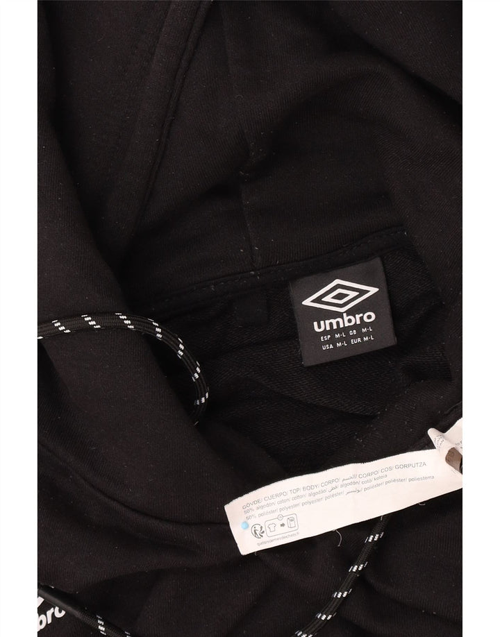 Felpa con cappuccio da uomo Umbro in cotone nero medio