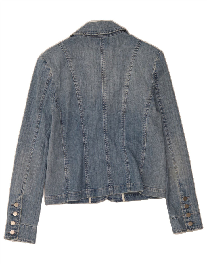 ROCCOBAROCCO Womens Denim Jacket US 12 Large Blue Cotton Vintage Roccobarocco and Second-Hand Roccobarocco from Messina Hembry 