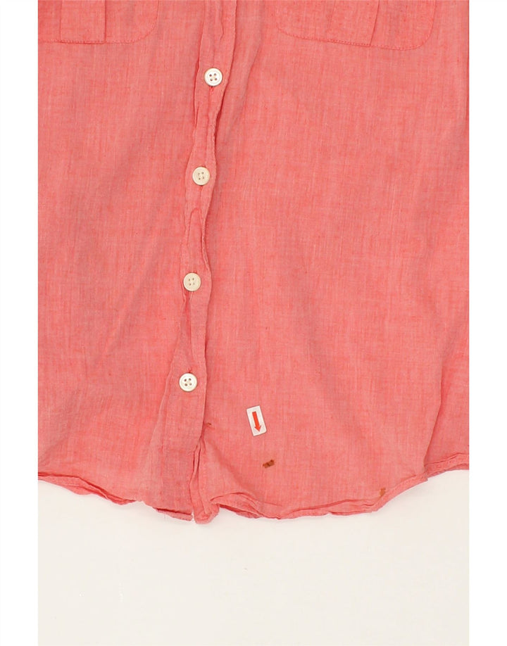 J. CREW Womens Longline Shirt UK 14 Medium Pink Cotton Vintage J. Crew and Second-Hand J. Crew from Messina Hembry 
