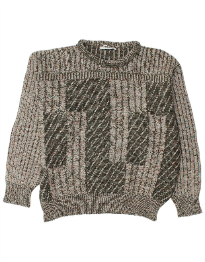 Maglione girocollo da uomo vintage IT 48 Acrilico verde medio