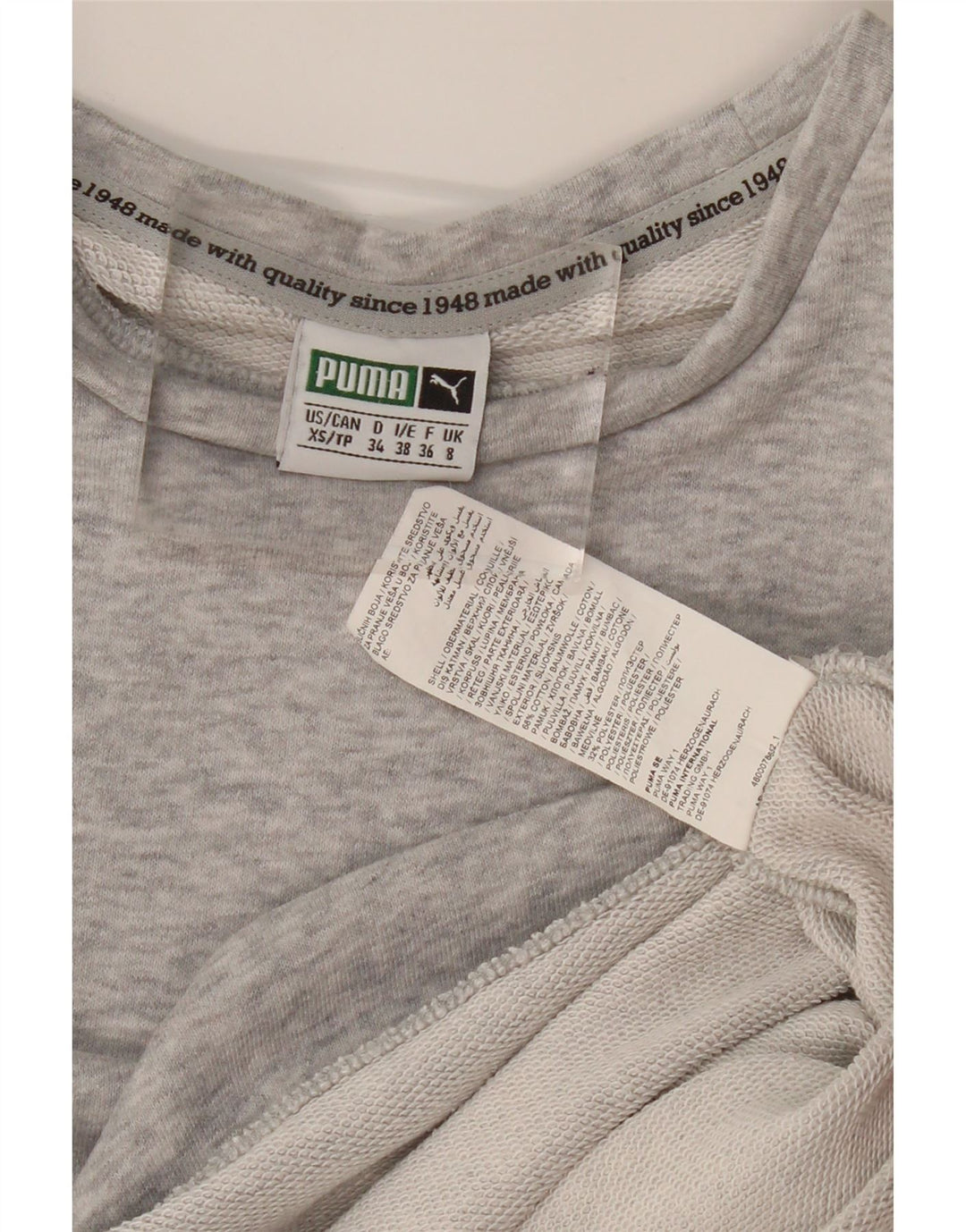 Felpa da donna Puma Jumper UK 8 Small Grigio Cotone
