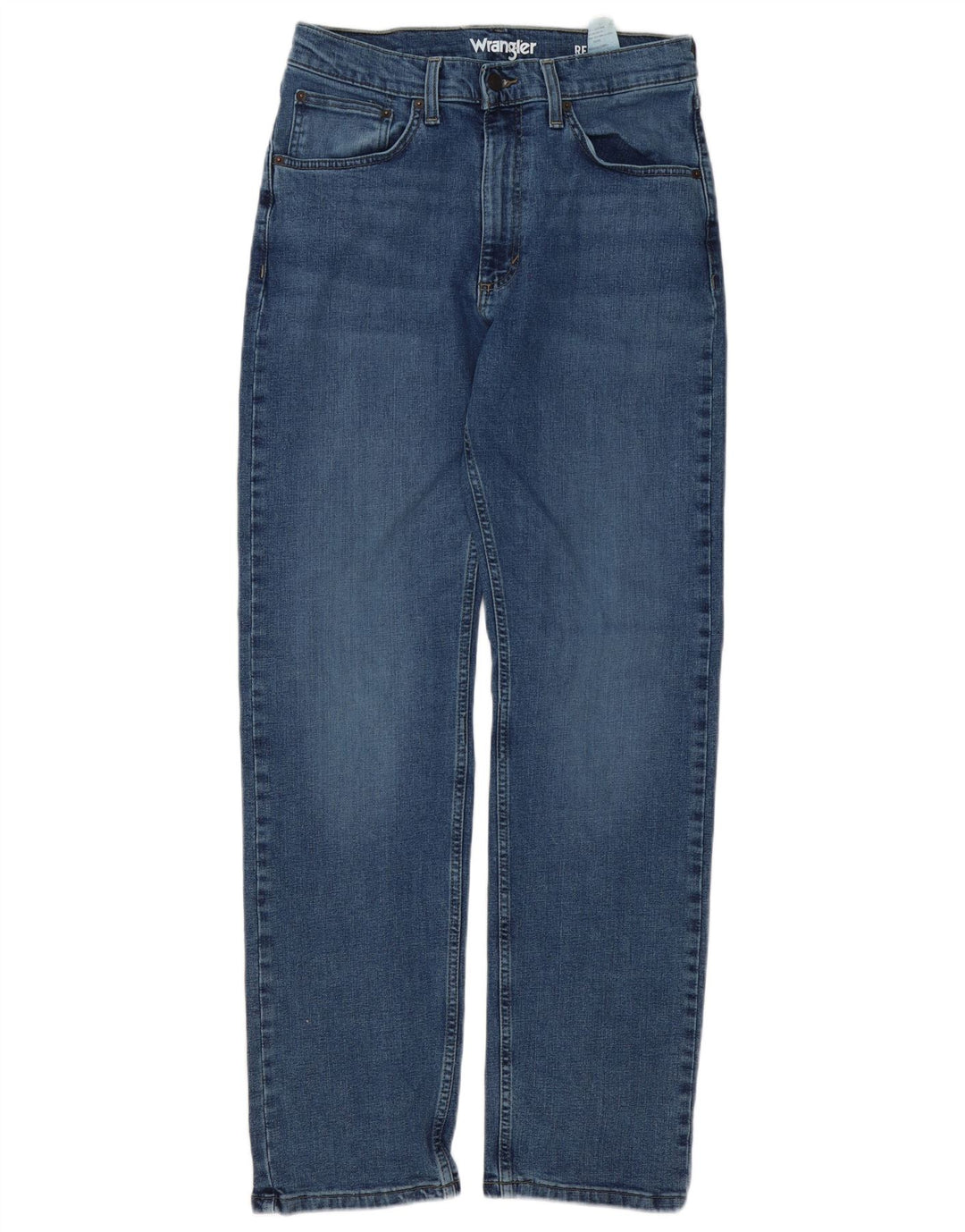 Jeans dritti da uomo Wrangler vestibilità regolare W32 L34 cotone blu