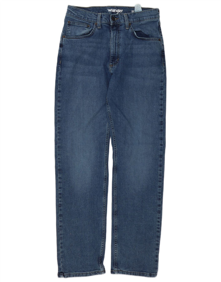 Jeans dritti da uomo Wrangler vestibilità regolare W32 L34 cotone blu