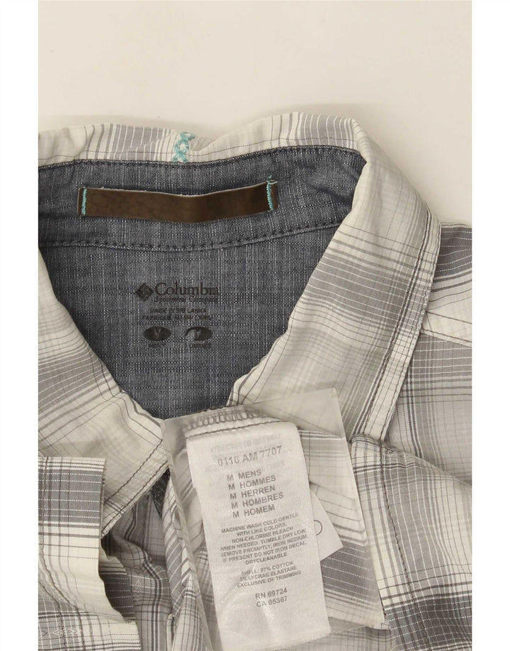Camicia a maniche corte da uomo Columbia in cotone a quadri grigio medio