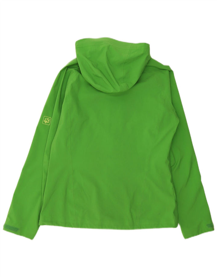 Giacca antipioggia con cappuccio da donna Jack Wolfskin UK 12/14 Poliestere verde medio