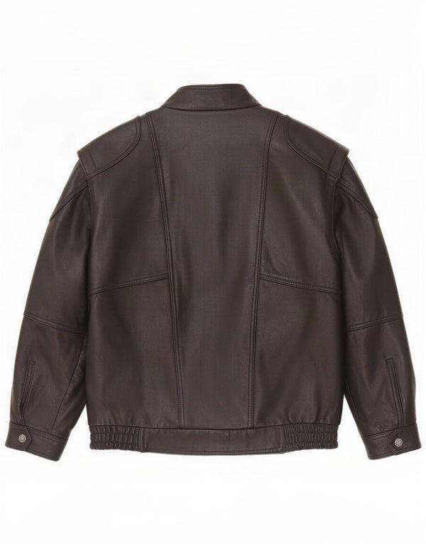 Harro Mens Leather Jacket IT 52 XL Black