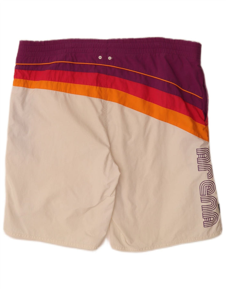 Pantaloncini da bagno grafici da uomo Arena grandi in poliammide color block bianco