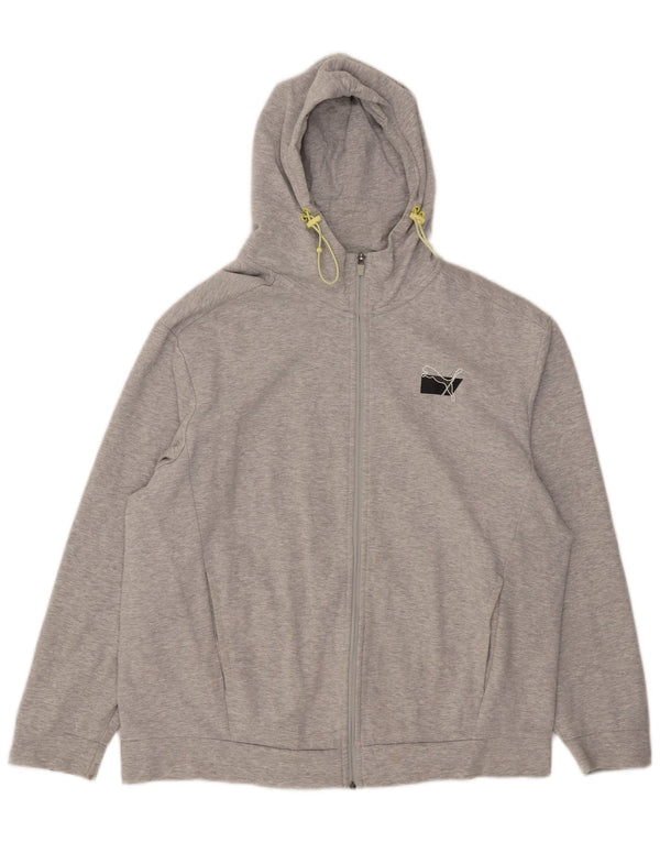 Felpa con cappuccio e zip da uomo Puma XL in cotone grigio