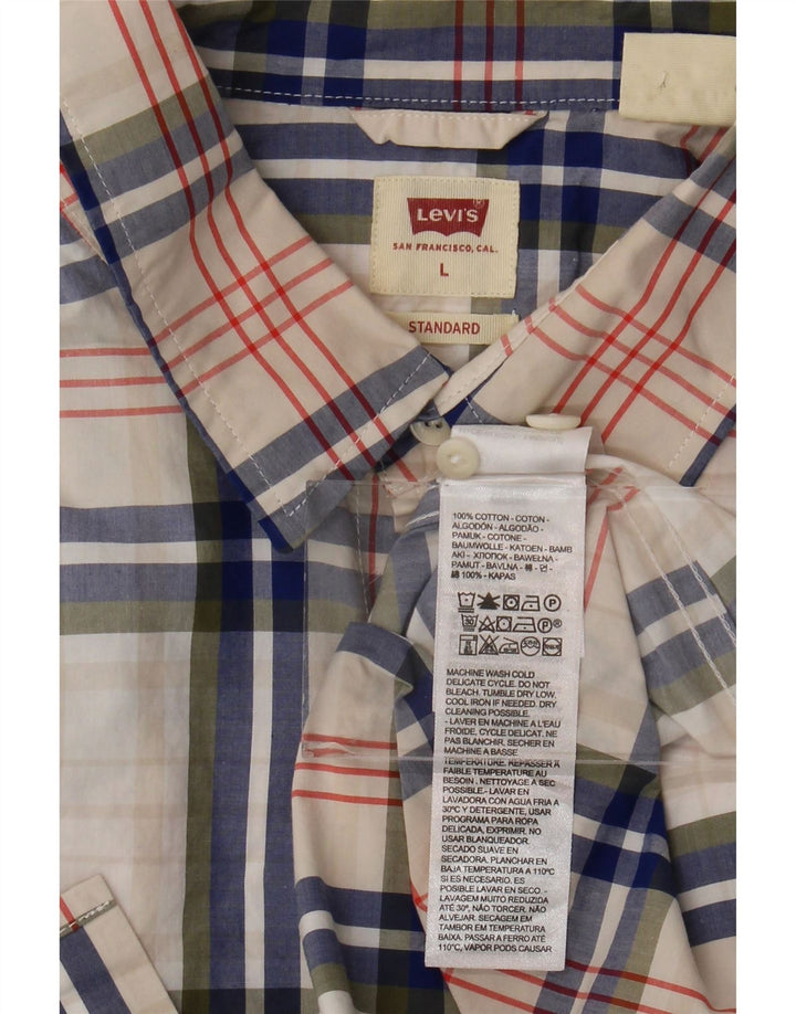 Camicia Levi's da uomo dalla vestibilità standard, in cotone scozzese grande bianco