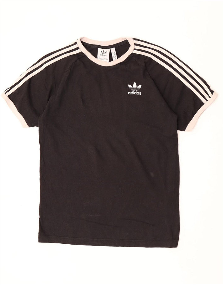 T-shirt Adidas da uomo Top media in cotone nero