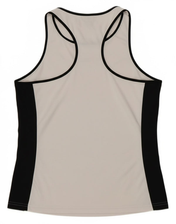 Canottiera grafica Adidas Climalite da donna UK 16/18 Large White Colourblock