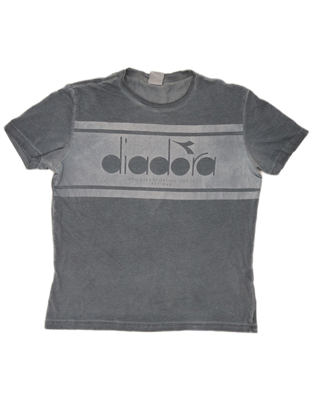 T-shirt grafica da uomo Diadora Top in cotone grigio medio