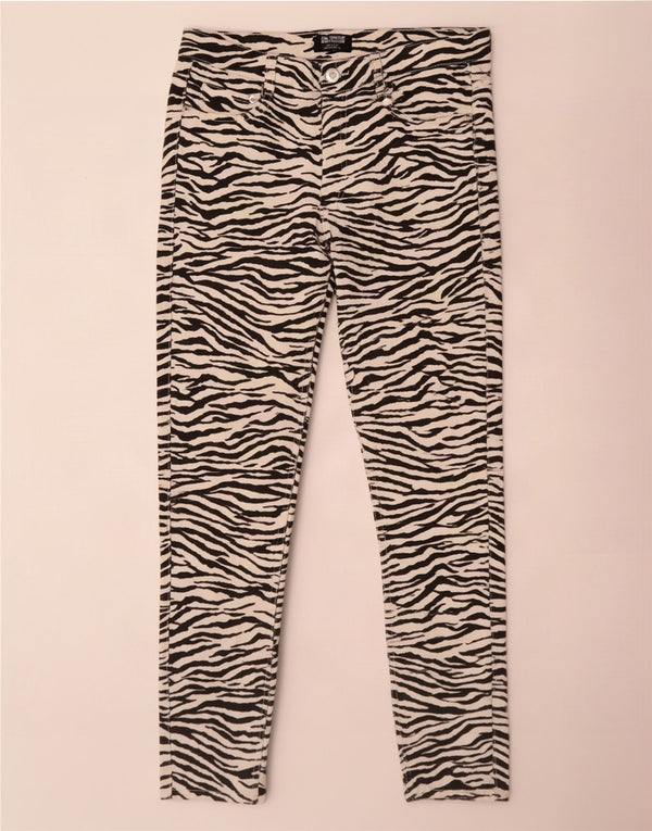 Jeans skinny Trafaluc da donna Zara EU 40 medio W30 L27 nero stampa animalier