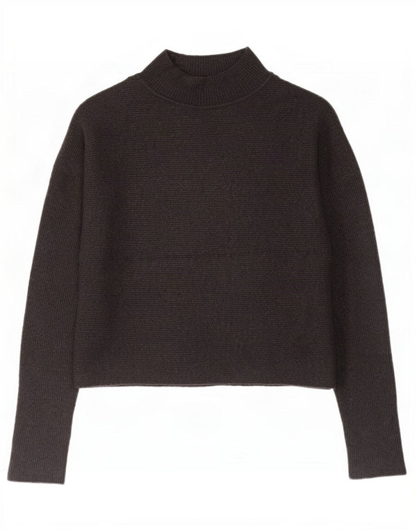 Maglione corto oversize con collo dolcevita corto da donna Zara UK 10 piccolo grigio