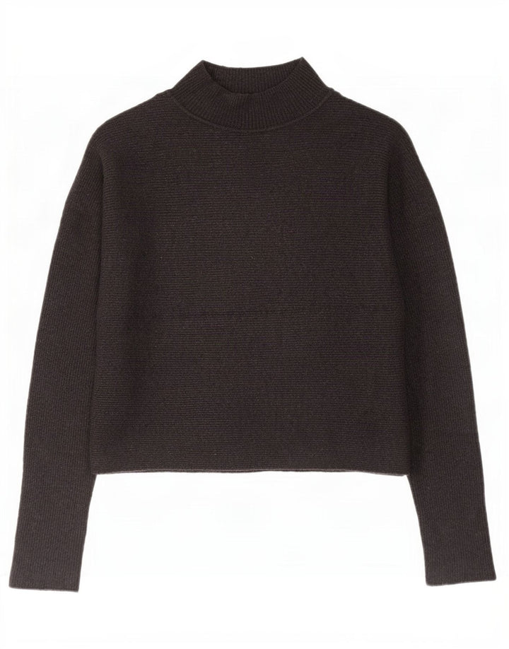 Maglione corto oversize con collo dolcevita corto da donna Zara UK 10 piccolo grigio