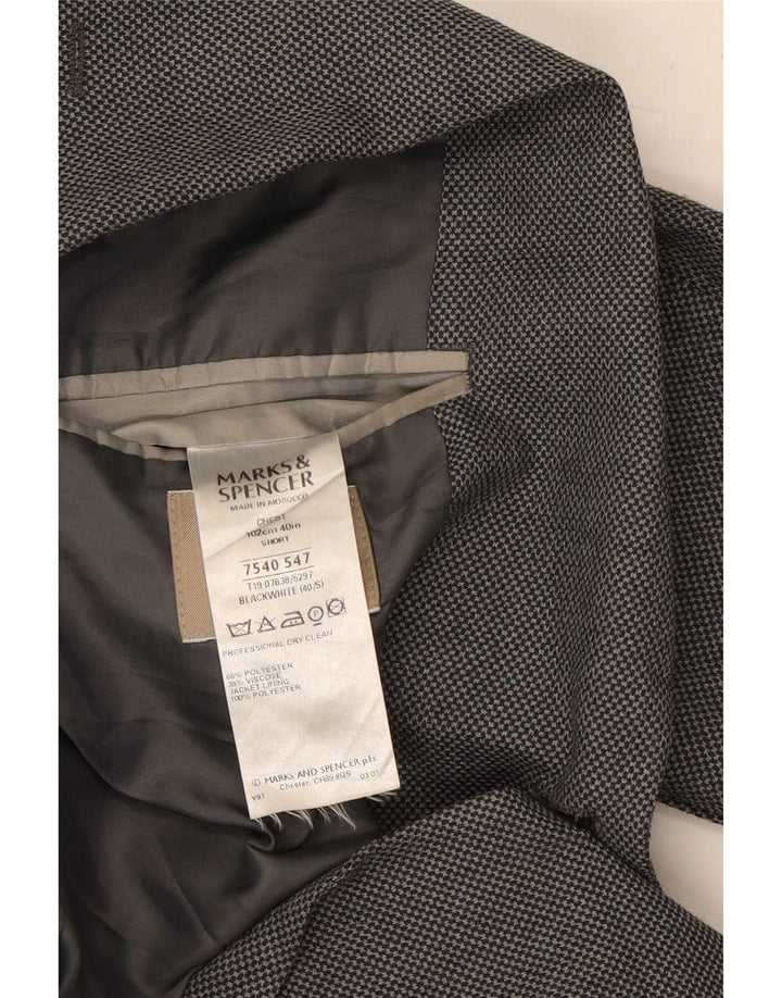 Giacca blazer a 2 bottoni da uomo Marks & Spencer UK 40 Poliestere grigio medio