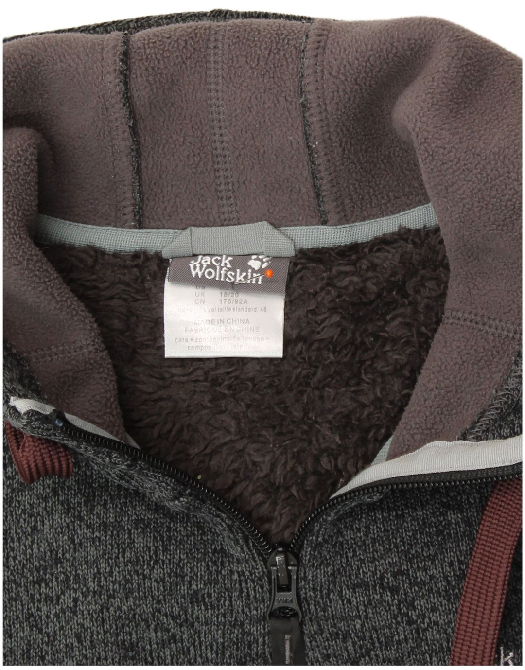 Maglione con cappuccio e zip da donna Jack Wolfskin UK 18/20 XL Poliestere screziato grigio