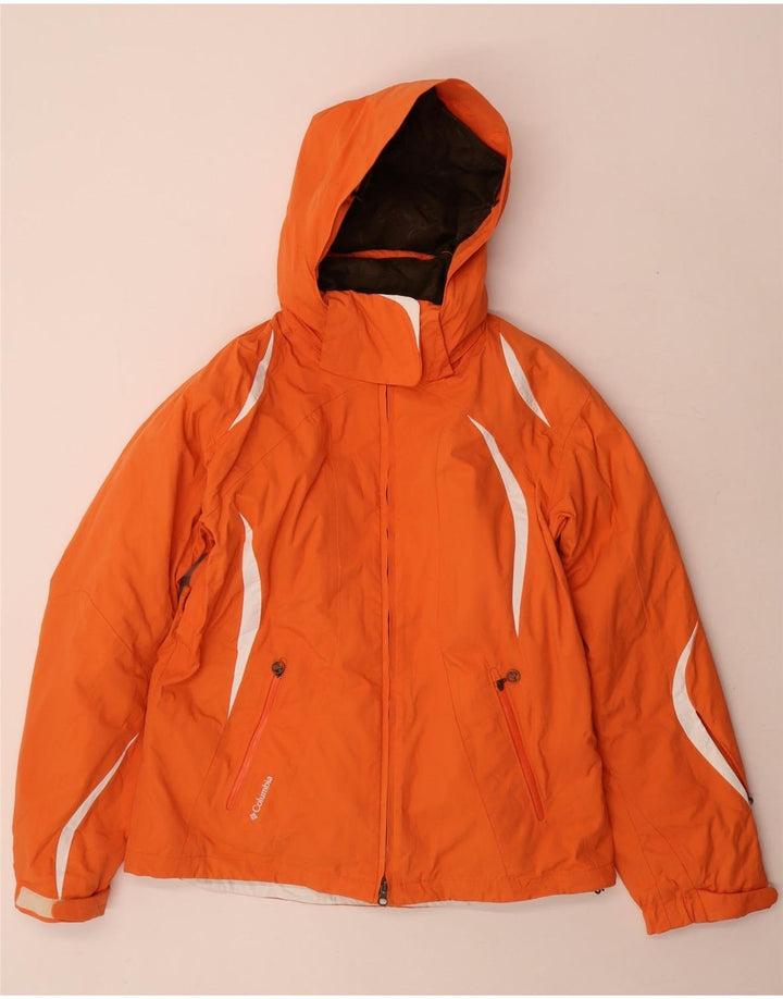 Giacca da sci con cappuccio Columbia da donna in titanio UK 14 Colorblock arancione medio