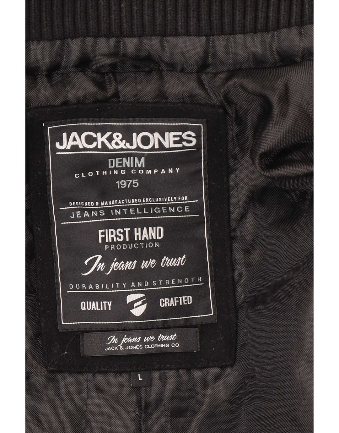 Cappotto da marinaio da uomo Jack & Jones UK 40 grande lana nera