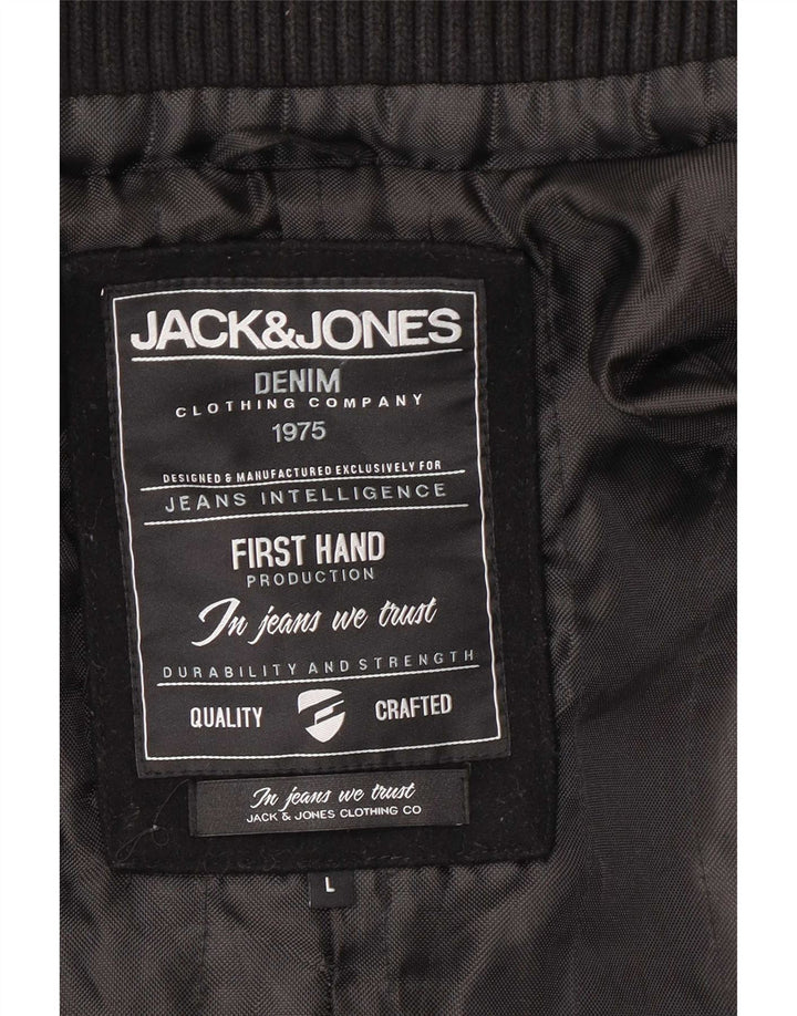 Cappotto da marinaio da uomo Jack & Jones UK 40 grande lana nera