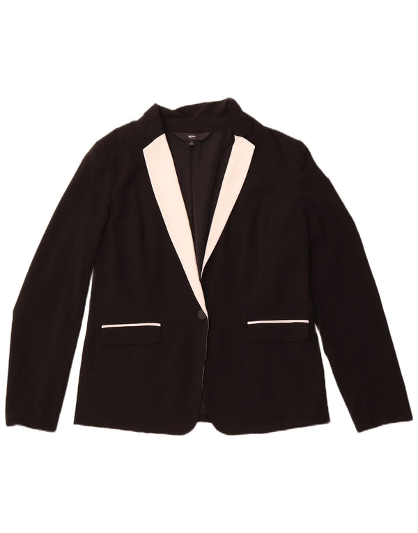 MOSSIMO Giacca blazer da donna a 1 bottone UK 16 Large Black Colourblock