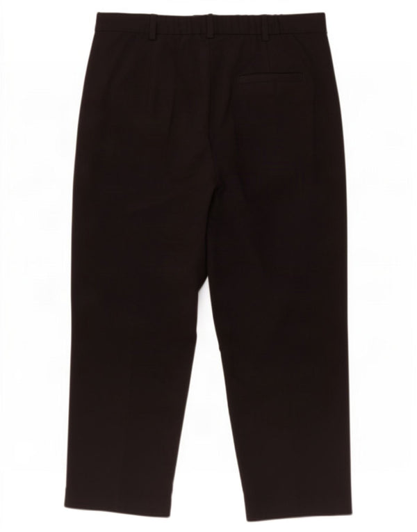 Pantaloni Capri a vita alta da donna Marks & Spencer UK 14 Large W32 L23 Neri
