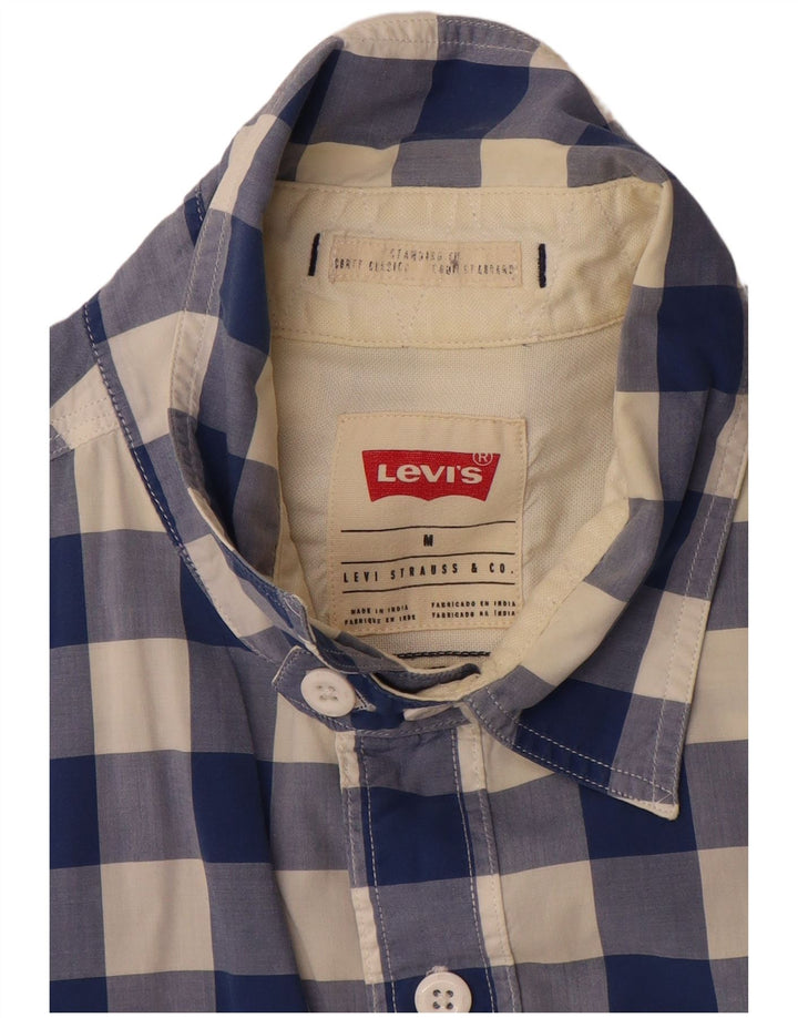 Camicia Levi's da uomo a maniche corte vestibilità standard in cotone a quadretti blu medio