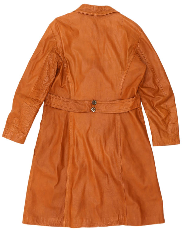 Cappotto in pelle vintage da donna IT 52 2XL Marrone