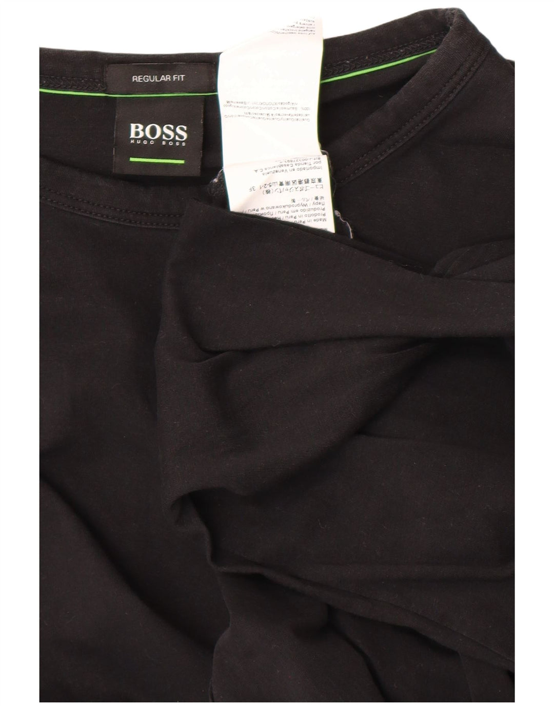 Top HUGO BOSS da uomo vestibilità regolare manica lunga piccolo cotone nero