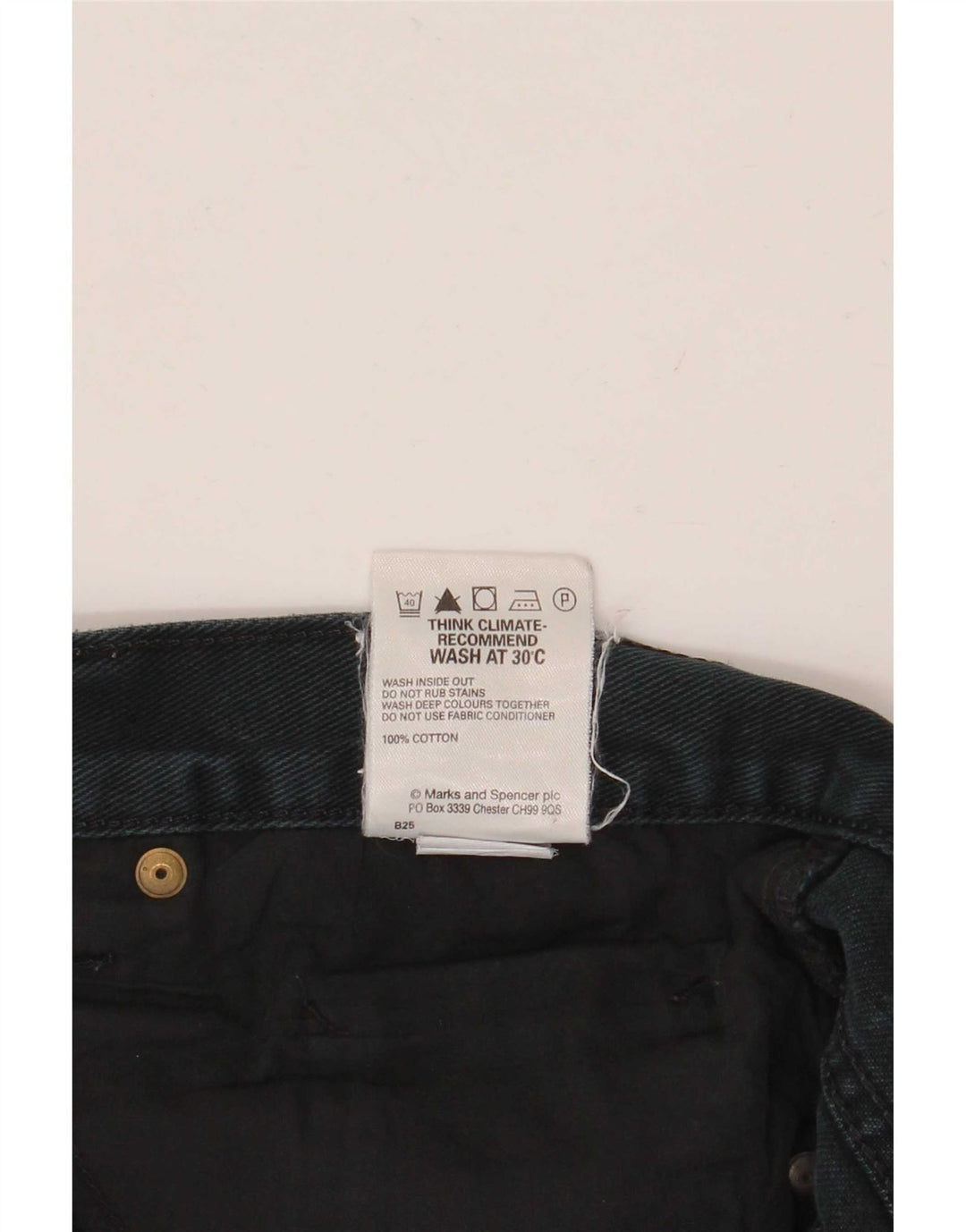 Jeans dritti da uomo Marks & Spencer Blue Harbour W42 L31 cotone nero