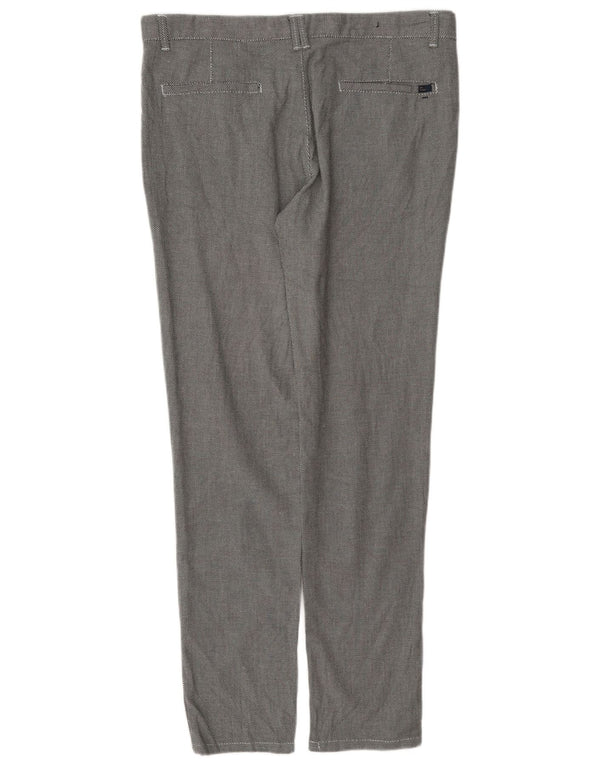 Pantaloni chino slim da uomo Zara EU 34 Large W34 L32 cotone maculato grigio