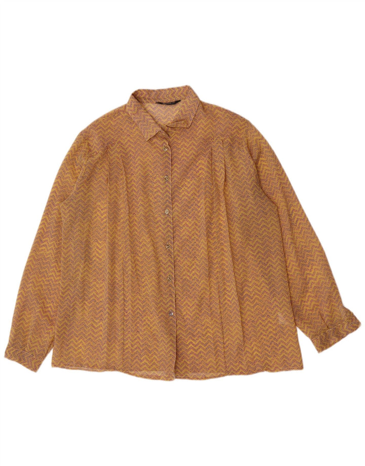 Camicetta trasparente da donna Barth IT 48 XL Poliestere geometrico giallo
